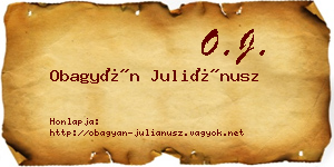 Obagyán Juliánusz névjegykártya